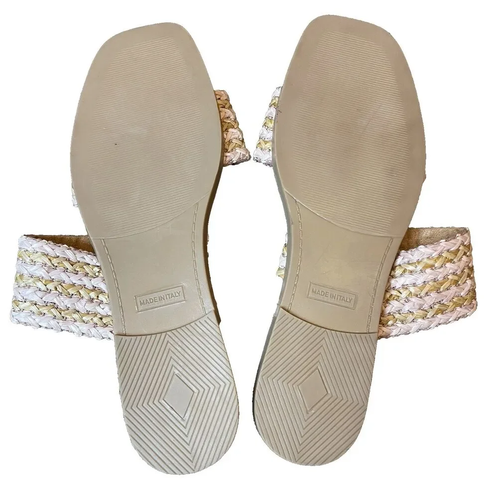 Ilaria Sartori Open Toe Braided Band Slides Size 9.5 Made In Italy Summer Beach - Picture 4 of 6